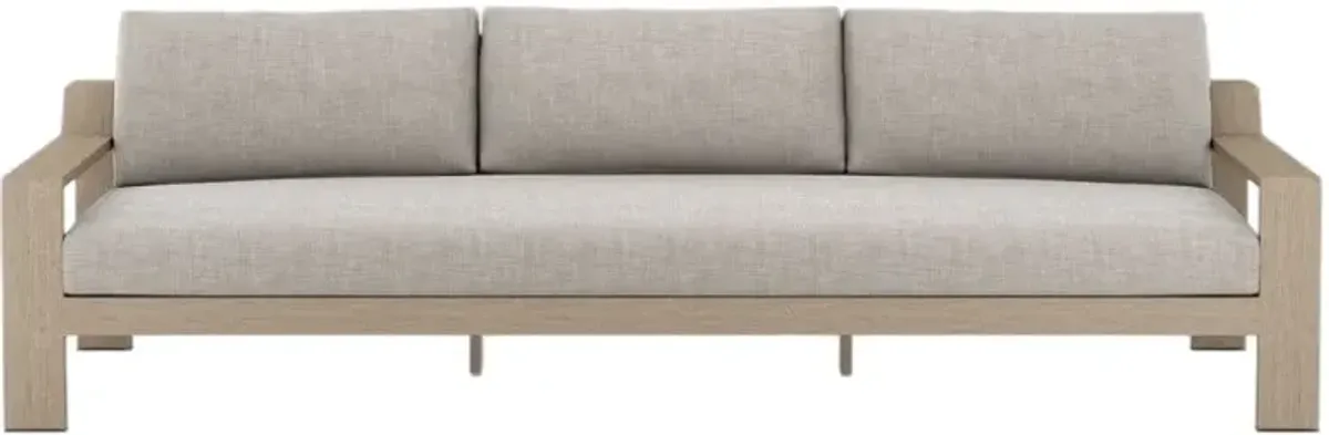 Four Hands Monterey Stone Gray/Washed Brown Fabric/Wooden Outdoor Sofa