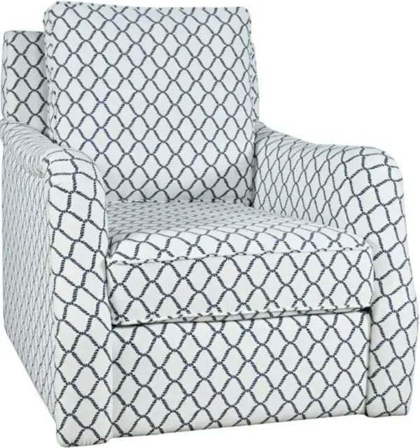 Jofran Inc. Kennedy Blue Navy/White Swivel Accent Chair