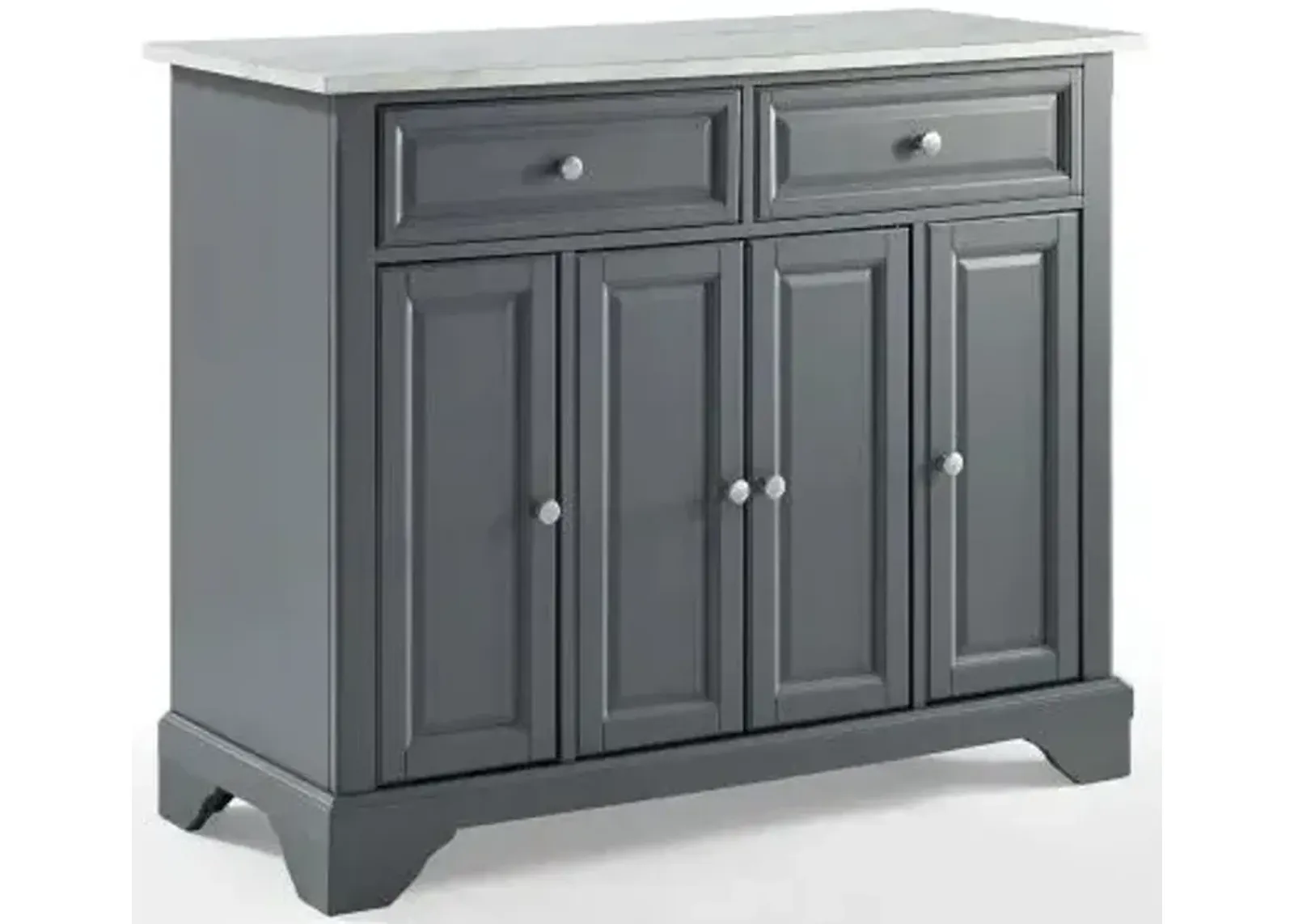 Crosley Furniture® Avery Distressed/White Marble Gray Kitchen Island