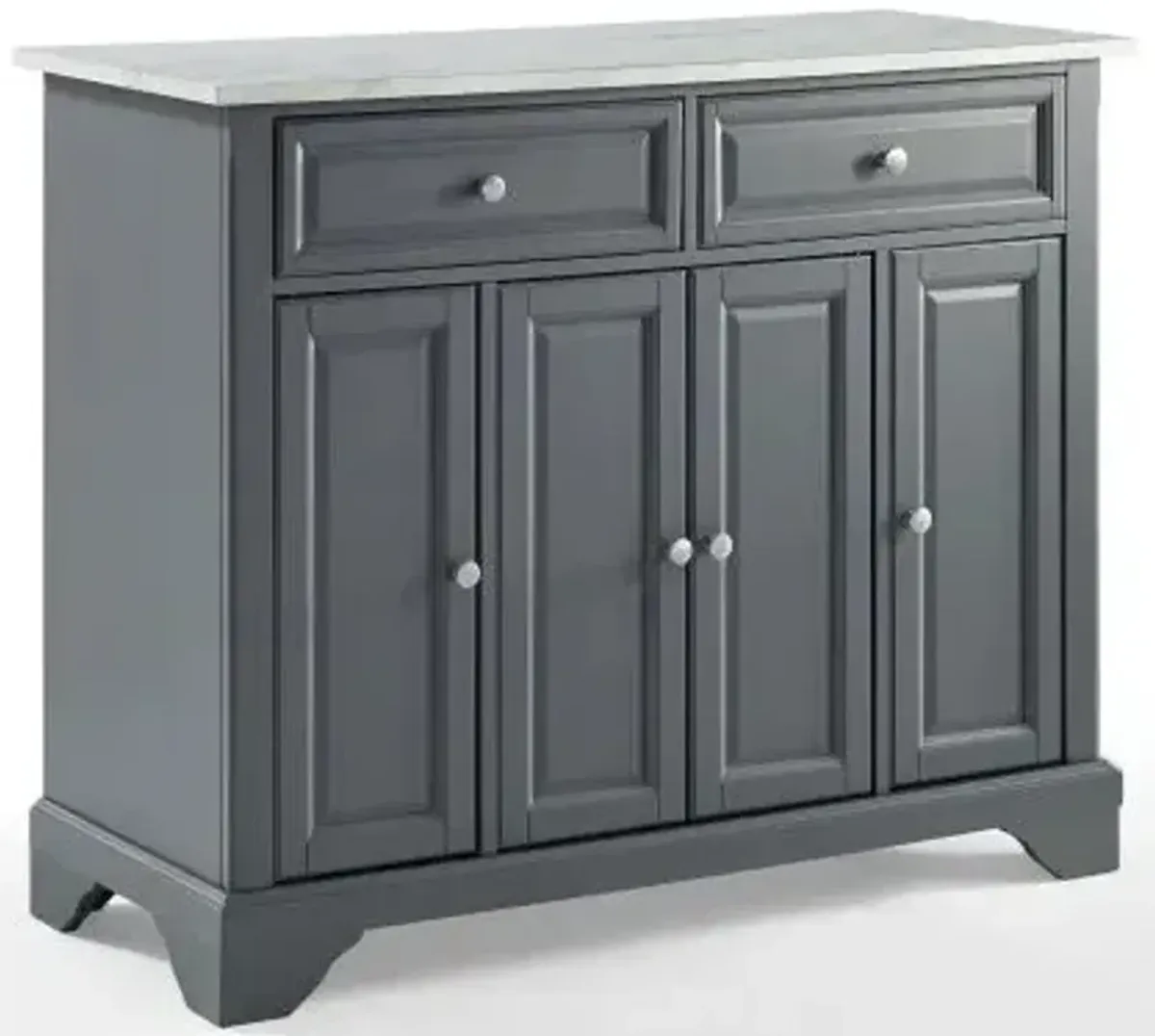 Crosley Furniture® Avery Distressed/White Marble Gray Kitchen Island