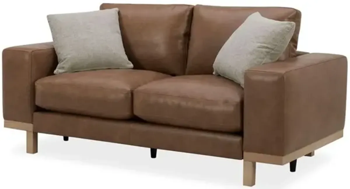 Kate Preston Home Modern Wood Trim Loveseat