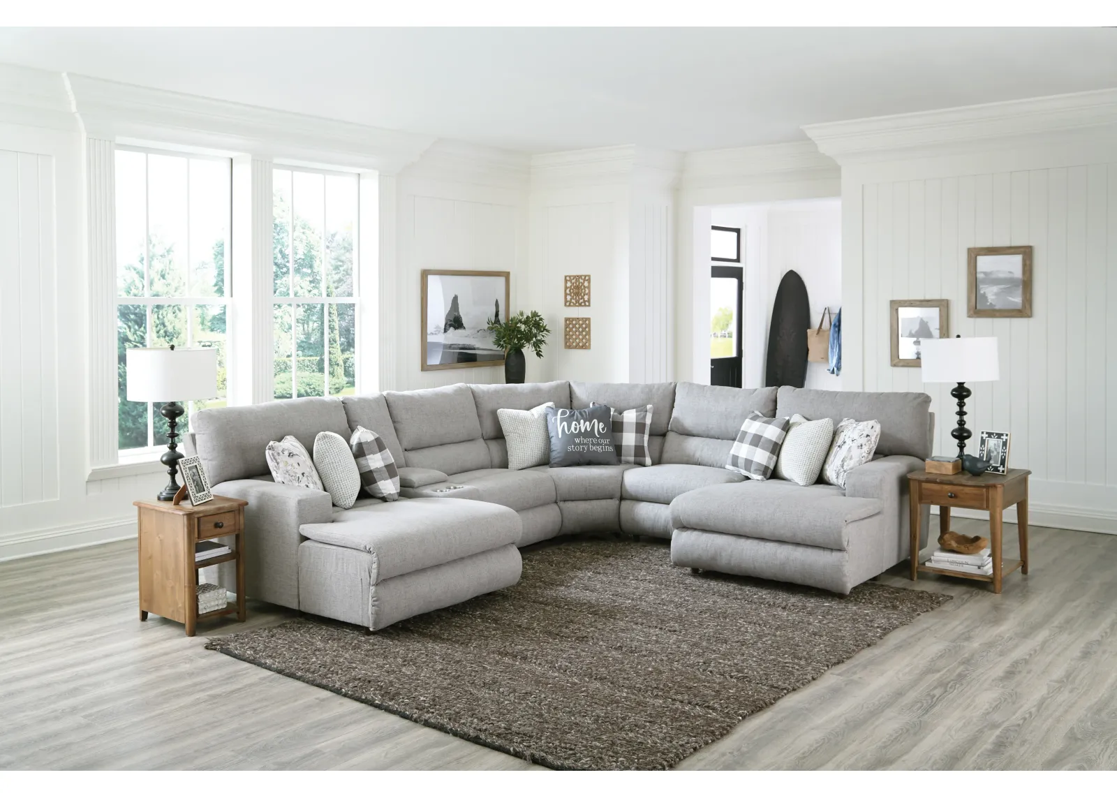 iAmerica Dunham Grey Power Chaise Reclining Sectional