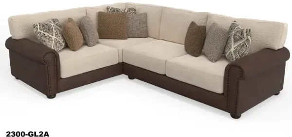 Corinthian Two-Toned Immersive Sound Ranier Sectional with FREE 75"TV