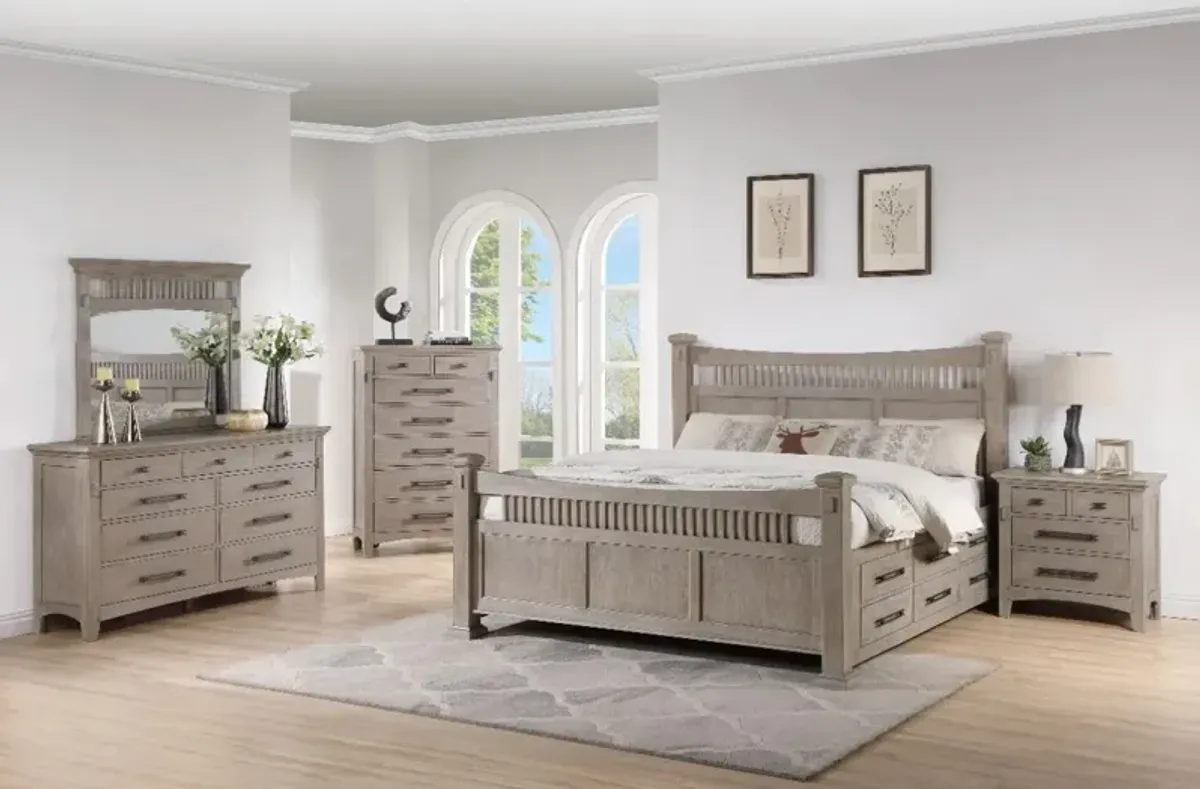 Holland House Captain's Oak 3-Piece Brown King Storage Bedroom Set
