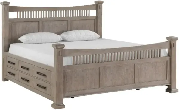 Holland House Captain's Oak Brown King Storage Panel Bed