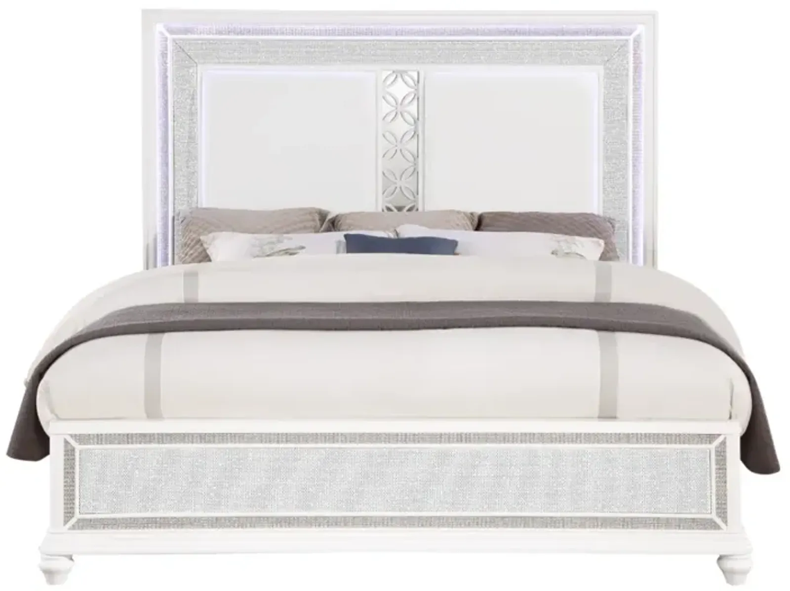 Holland House Glamour White Queen Panel Bed