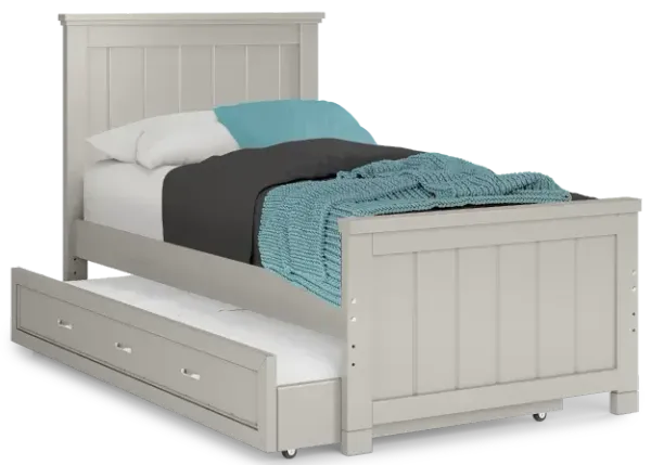 Canyon Furniture Co Twin Panel Bed with Multi-Functional Trundle