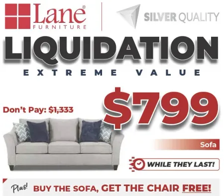 Lane® Furniture 2903 Milam Cayman Silver Buy the Sofa get the Chair FREE