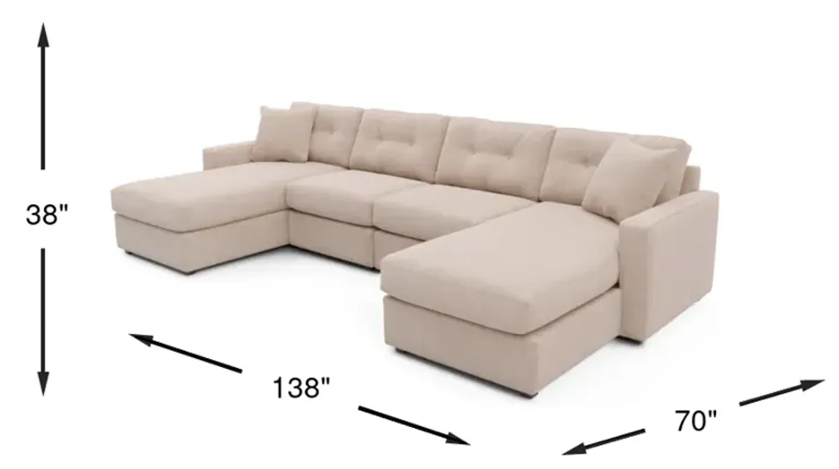 Drew & Jonathan Home ModularOne New Horizon 4-Piece Stone Modular Chaise Sectional