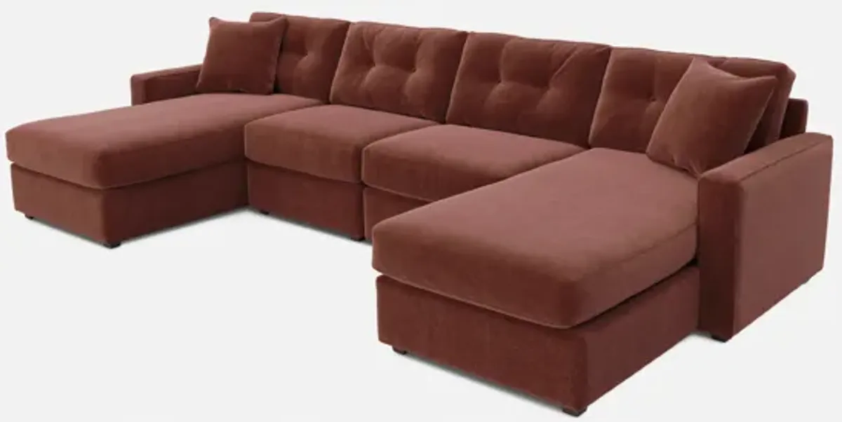 Drew & Jonathan Home ModularOne New Horizon Merlot 4pc Modular Sectional