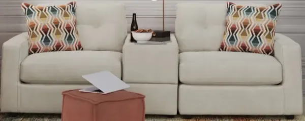 Drew & Jonathan Home ModularOne New Horizon 3-Piece Beige Modular Sectional with Media Charging Console