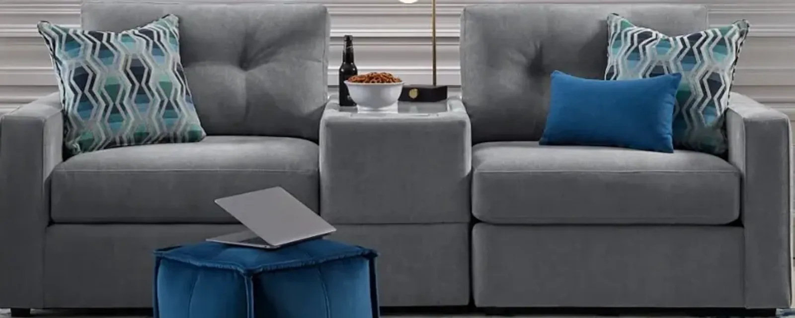 Drew & Jonathan Home ModularOne New Horizon 3-Piece Gray Modular Sectional