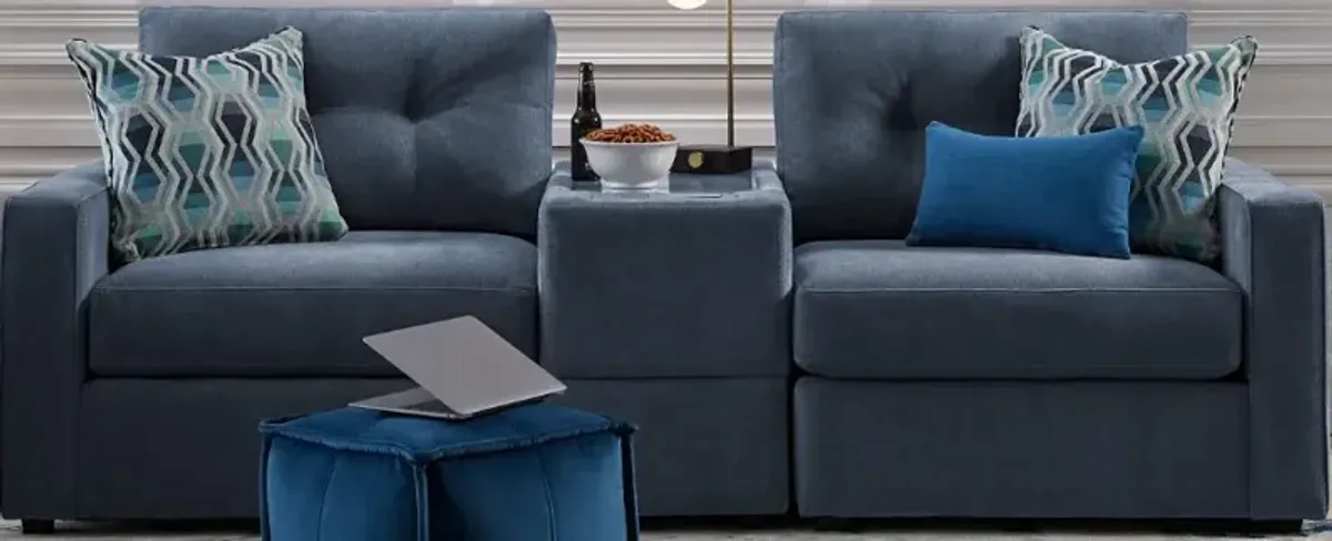 Drew & Jonathan Home ModularOne New Horizon 3-Piece Indigo Modular Sectional