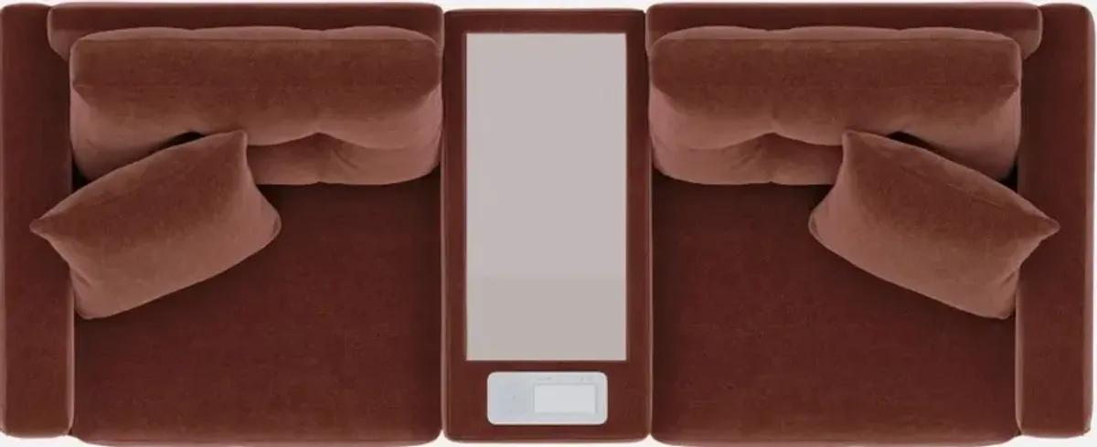 Drew & Jonathan Home ModularOne New Horizon 3-Piece Merlot Modular Sectional with Media Charging Console