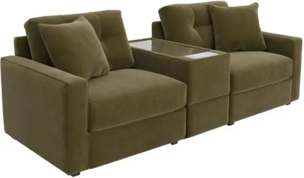 Drew & Jonathan Home ModularOne New Horizon 3-Piece Moss Modular Sectional