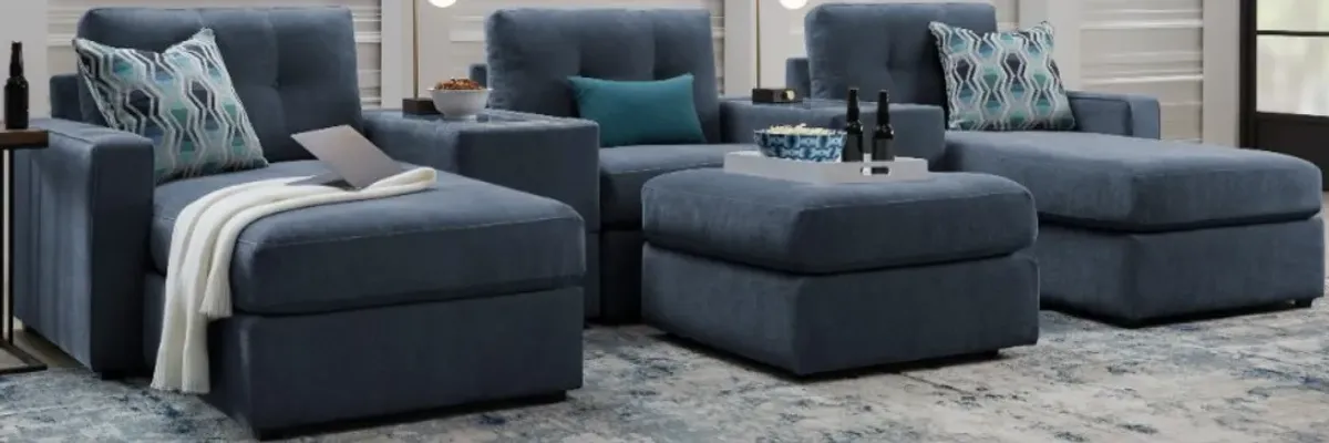 Drew & Jonathan Home ModularOne New Horizon 6-Piece Indigo Modular Chaise Sectional