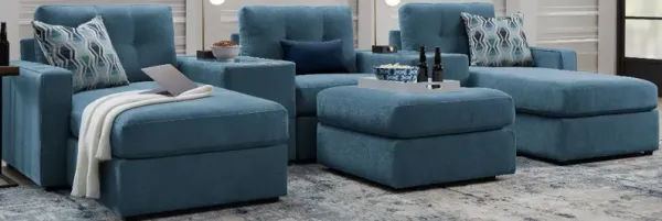 Drew & Jonathan Home ModularOne New Horizon 6-Piece Teal Modular Chaise Sectional