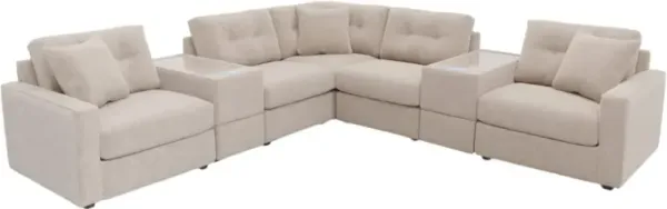 Drew & Jonathan Home ModularOne New Horizon 7-Piece Beige Modular Sectional