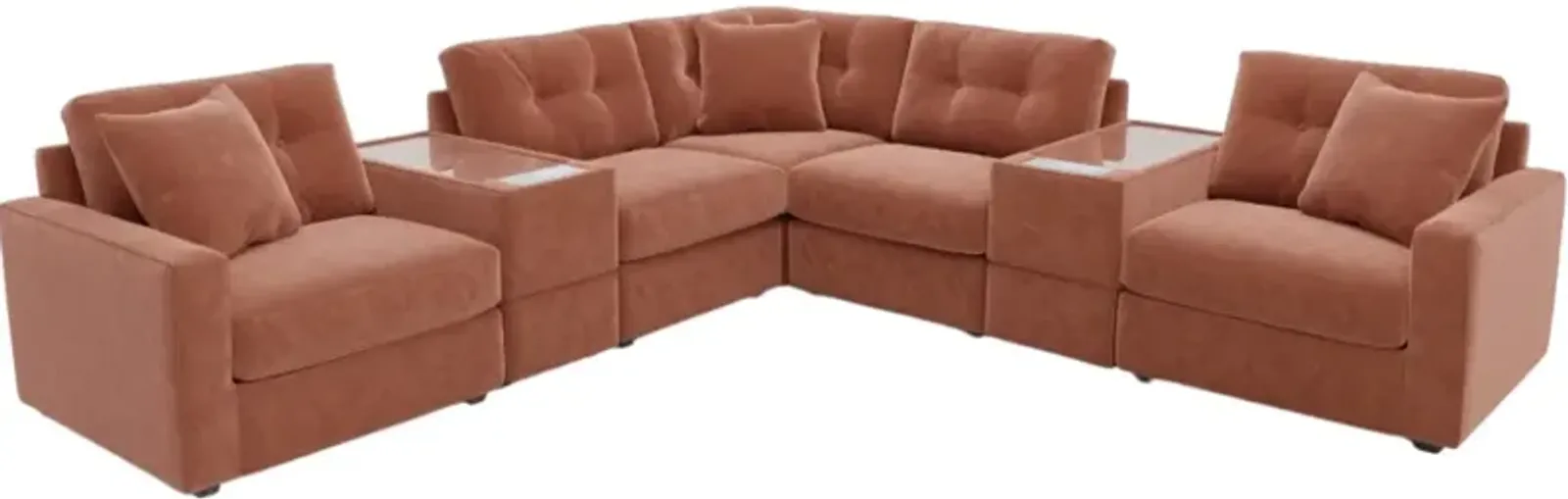 Drew & Jonathan Home ModularOne New Horizon 7-Piece Copper Modular Sectional