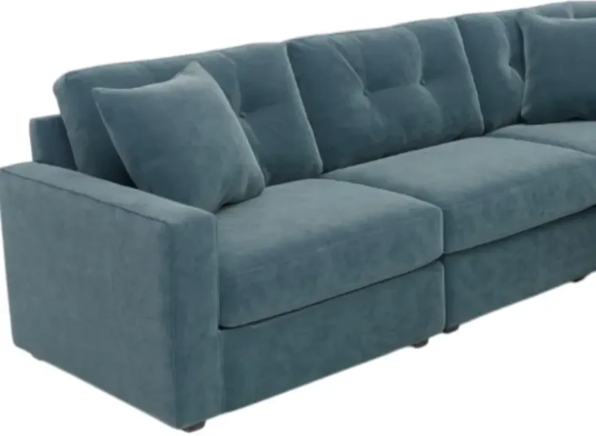 Drew & Jonathan Home ModularOne New Horizon 5-Piece Teal Modular Sectional