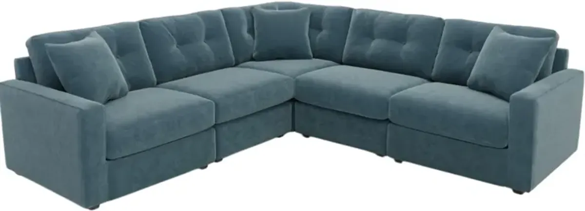 Drew & Jonathan Home ModularOne New Horizon 5-Piece Teal Modular Sectional