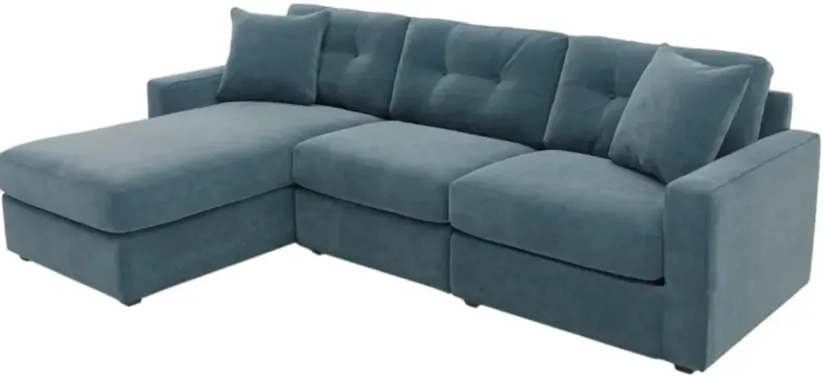 Drew & Jonathan Home ModularOne New Horizon 3-Piece Teal Modular Chaise Sectional