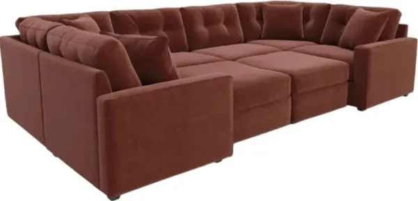 Drew & Jonathan Home ModularOne New Horizon 8-Piece Merlot Modular Sectional