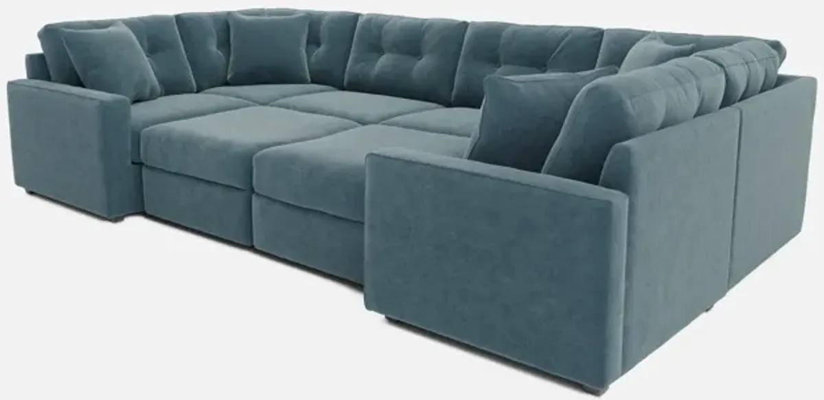 Drew & Jonathan Home ModularOne New Horizon Teal 8pc Modular Sectional