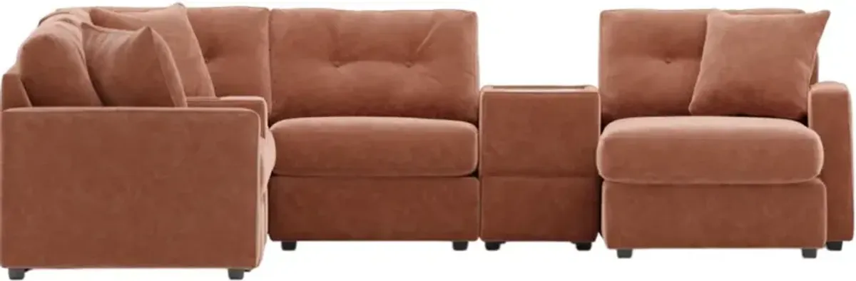 Drew & Jonathan Home ModularOne New Horizon 8-Piece Copper Modular Chaise Sectional with Console