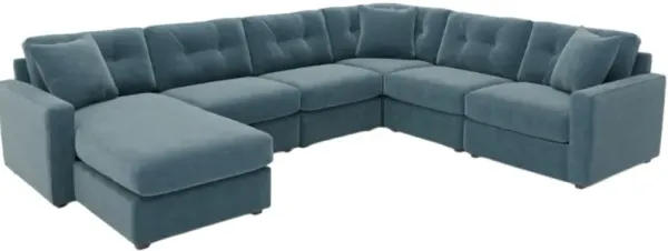 Drew & Jonathan Home ModularOne New Horizon 5-Piece Teal Modular Chaise Sectional