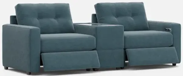 Drew & Jonathan Home ModularOne New Horizon 3-Piece Teal Power Reclining Modular Sectional