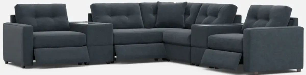Drew & Jonathan Home ModularOne New Horizon 7-Piece Indigo Modular Sectional