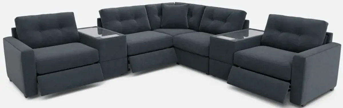 Drew & Jonathan Home ModularOne New Horizon 7-Piece Indigo Modular Sectional