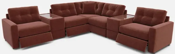 Drew & Jonathan Home ModularOne New Horizon 7-Piece Merlot Modular Sectional