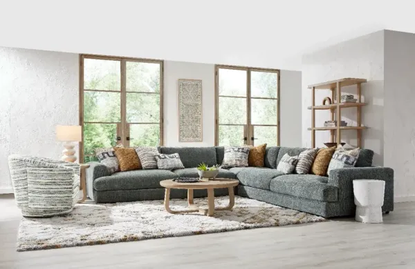 Drew & Jonathan Home Montecito 3-Piece Charcoal Sectional
