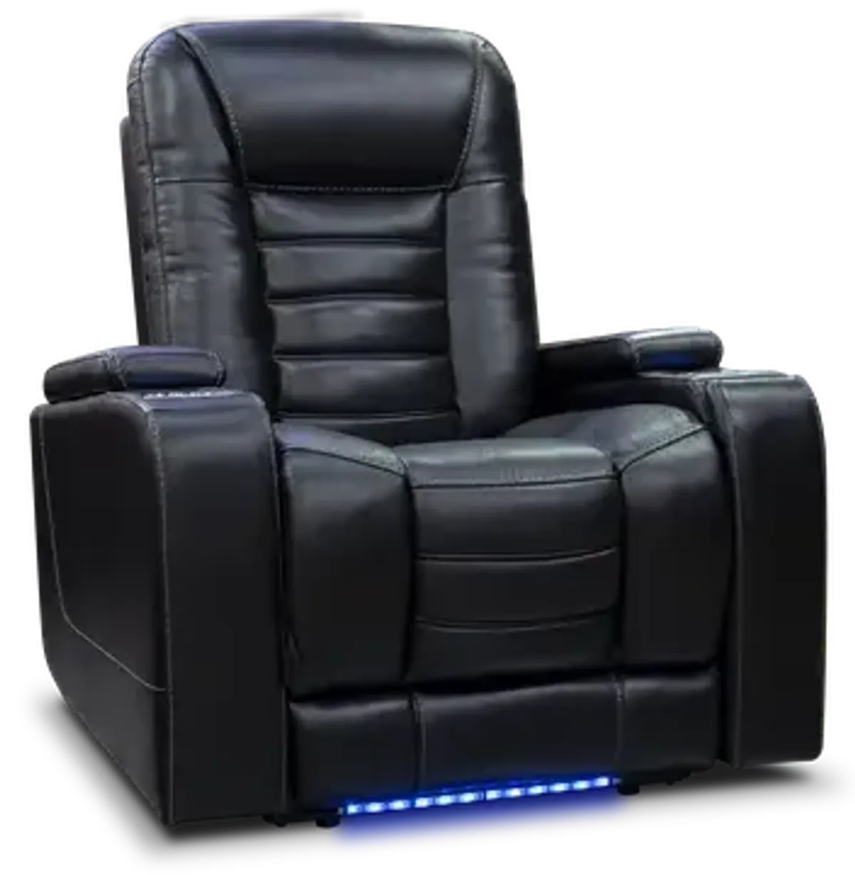 iPowr Black Leather 3pc Triple Power Zero Gravity, Lay-Flat Home Theater Set