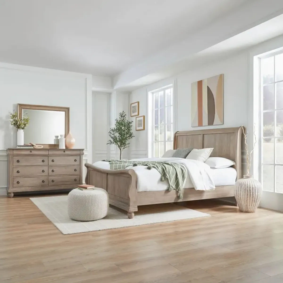 Liberty Furniture Rustic Traditions 3pc Saddle Tan Queen Sleigh Bedroom Set