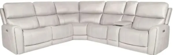 iPowr Cappriccio 6-Piece Dove Triple Power Reclining Sectional