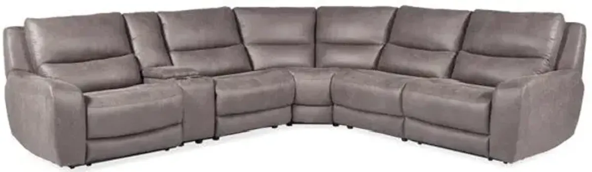 Manwah Slate 6pc Power Reclining Sectional