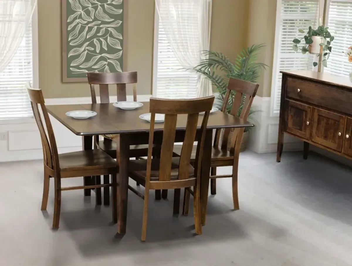 Gascho Saber Walnut Drop Leaf Extension Table Dining Group