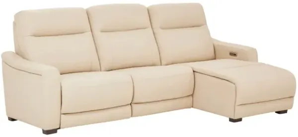 Drew & Jonathan Home Almond Leather Power Reclining Sofa Chaise P06029980
