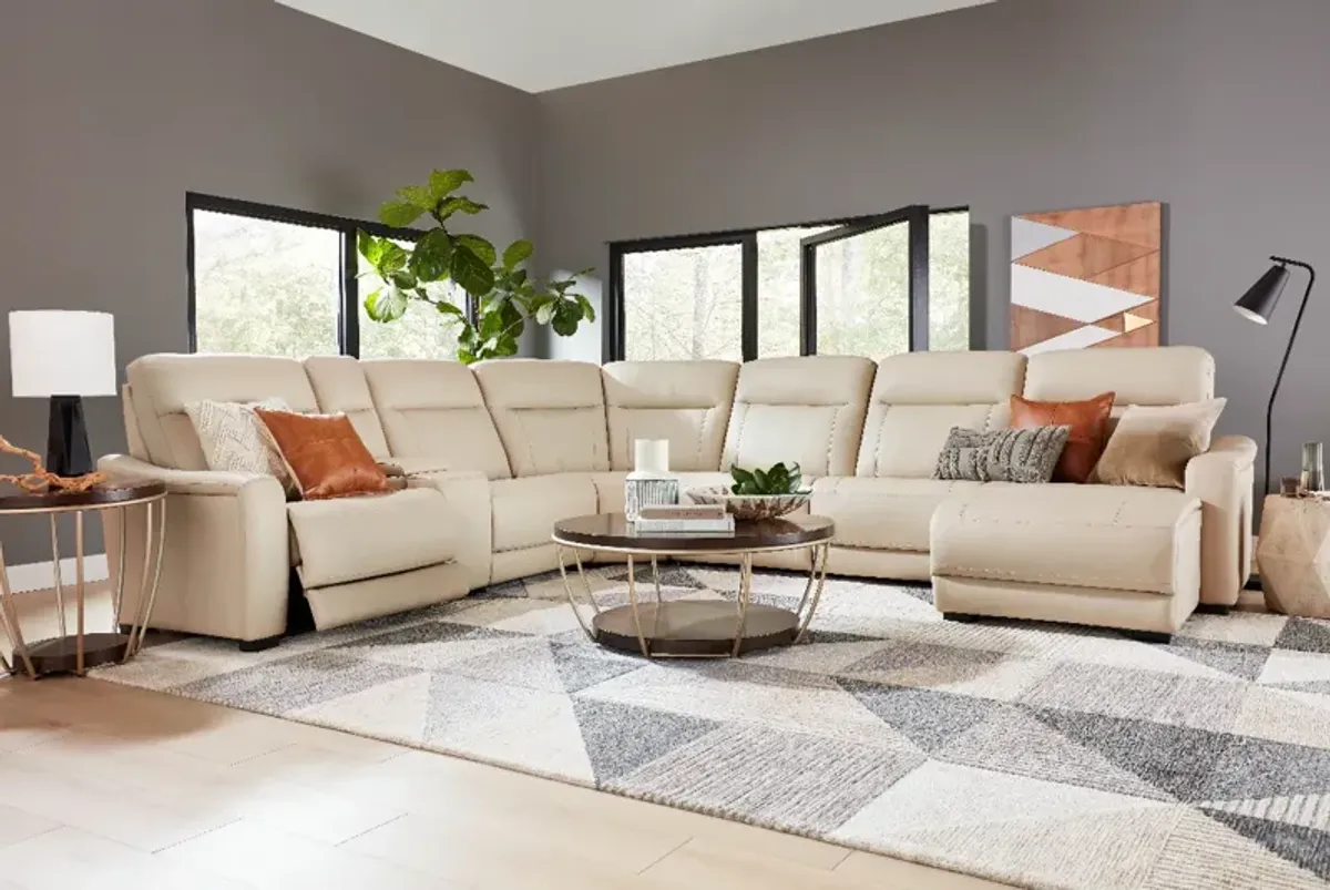 Drew & Jonathan Home Newport 7-Piece Almond Power Reclining Sectional