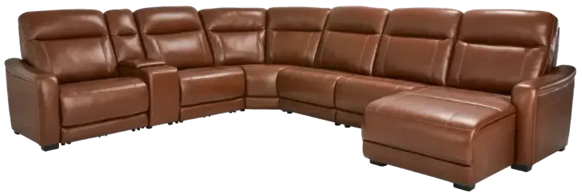 Drew & Jonathan Home Newport 7-Piece Brown Power Reclining Sectional