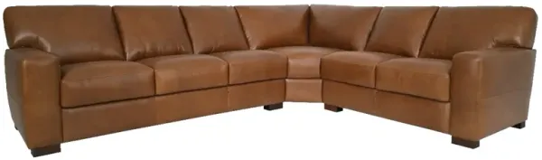 Soft Line America Splendor Chestnut 3pc Left Sofa Leather Sectional