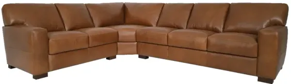 Soft Line America Splendor Chestnut 3pcRight Arm Sofa Leather Sectional
