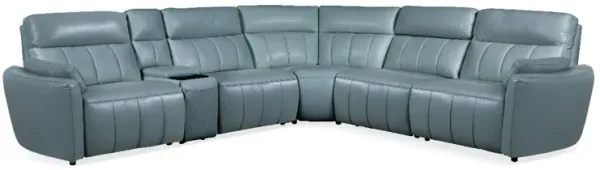 Cheers by Man Wah 6-Piece Cosmo Mint Power Reclining Sectional