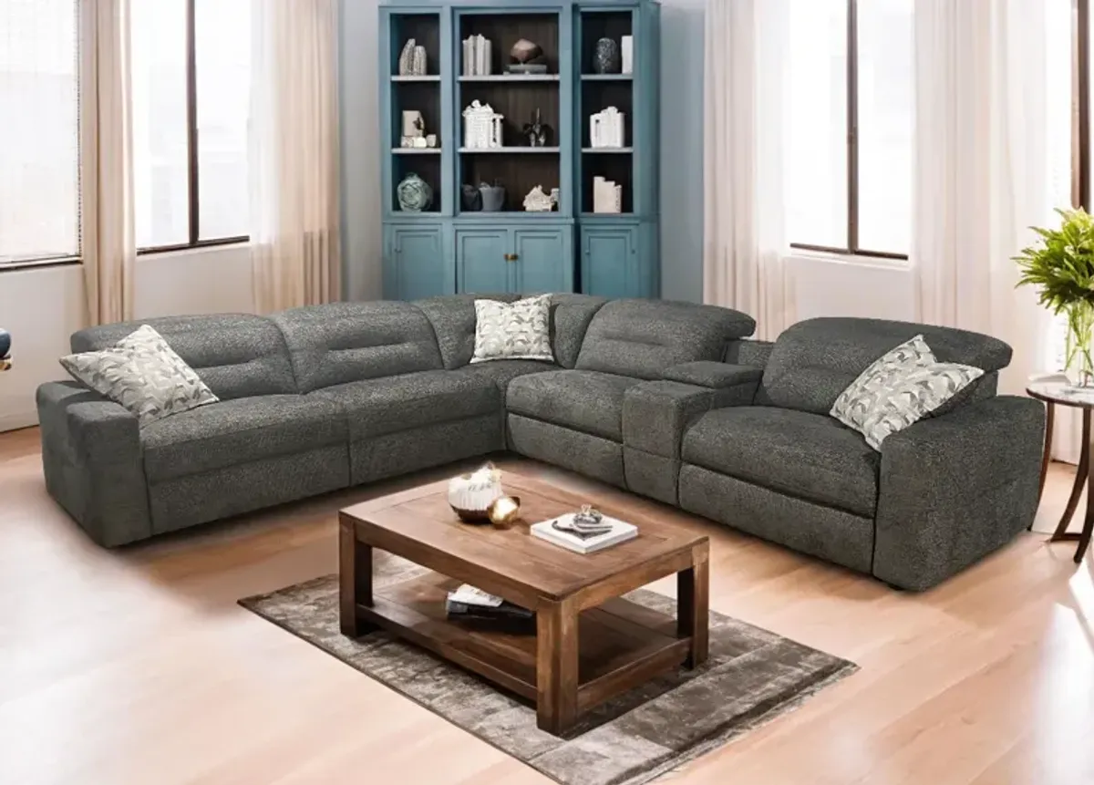 Alexandra Home Smoke 6pc Modern Reclining Sectional