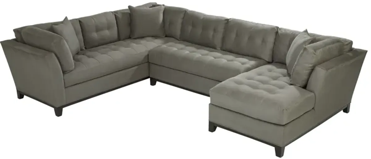 Cindy Crawford Home Suede So Soft Greystone Sectional