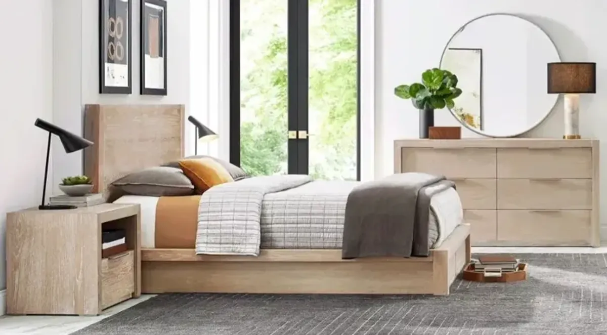 Alexandra Home Bodhi Light Oak 3pc King Storage Bedroom 