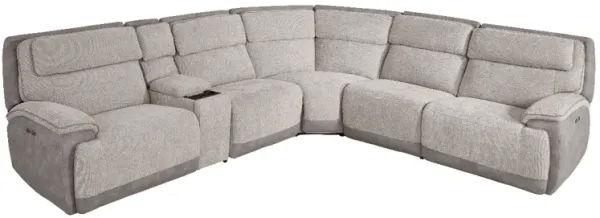 Drew & Jonathan Home Belvedere Grey 6pc Power Reclining Sectional